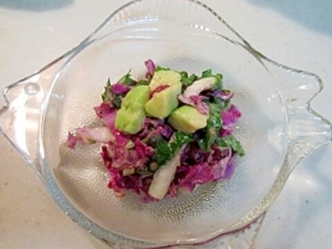 紫白菜の新野菜！紫白菜とアボカドのサラダ